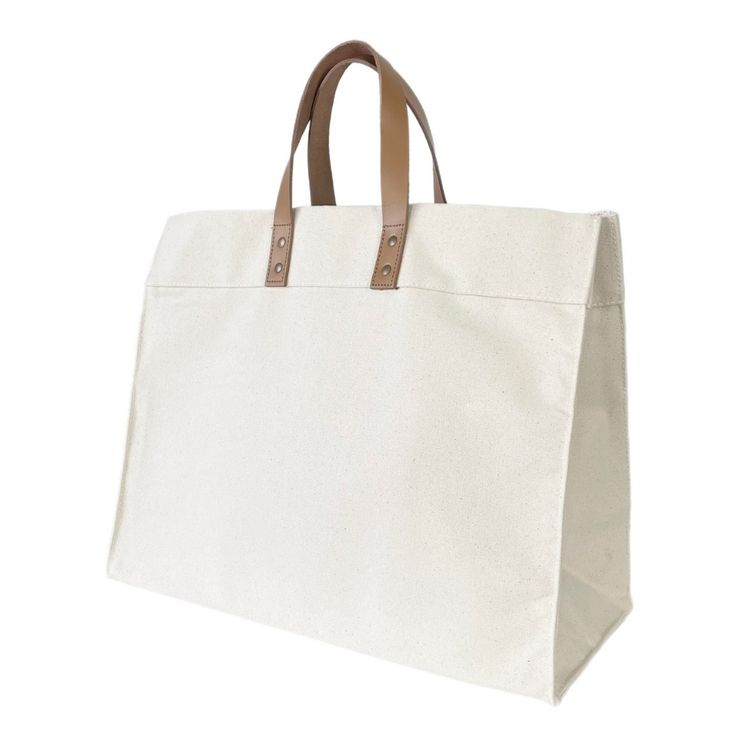 Canvas tote leather handles wholesale outlet